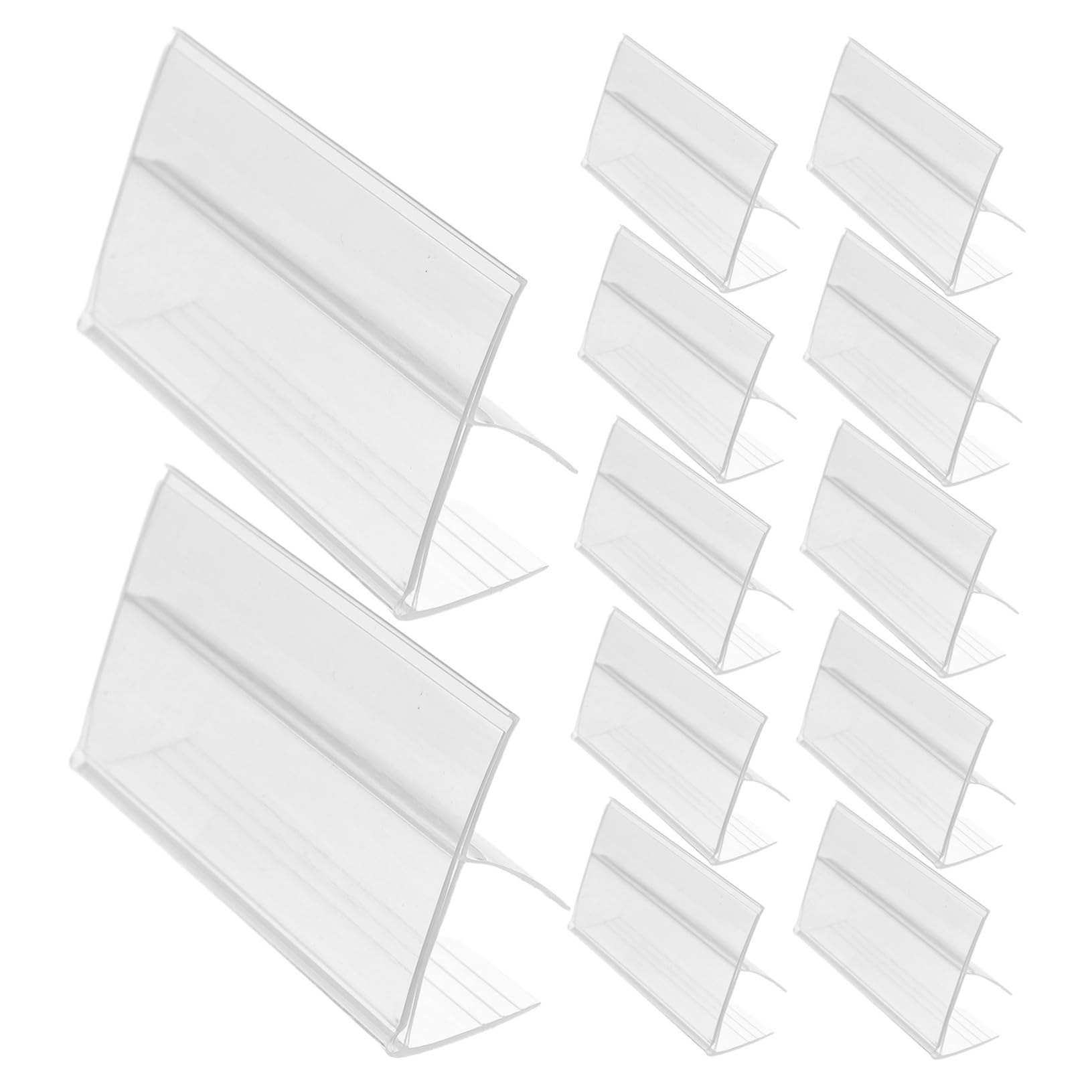 100 Pezzi Clip Cartellini Trasparenti in Plastica per Etichette Scaffale Supporti Segnaletici Compatti e Riutilizzabili per Negozi Supermercati e Uffici Design e Visibilità