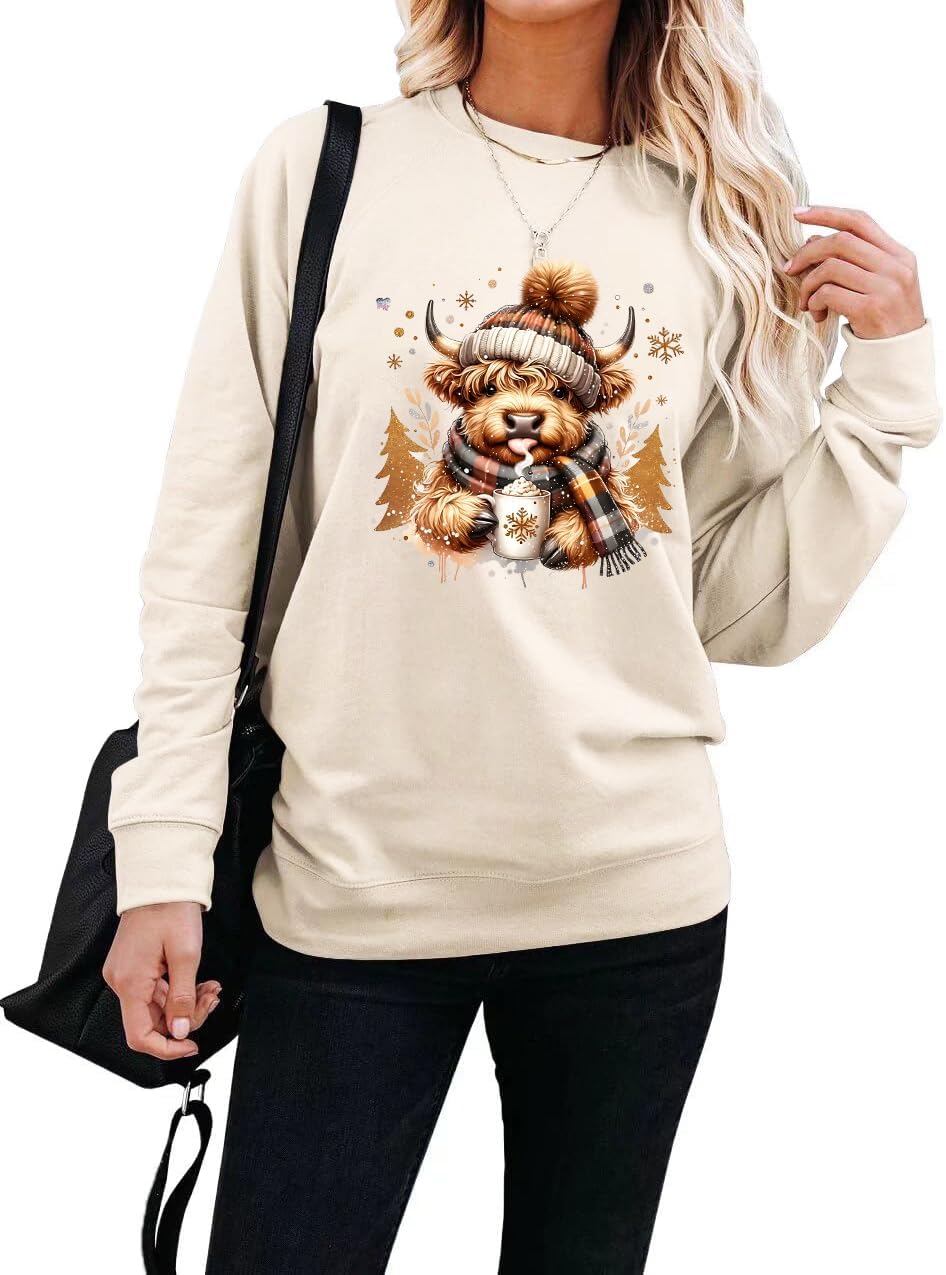 Highland Cow Sweatshirts For Women Sunflower HighlandCow Hoodie