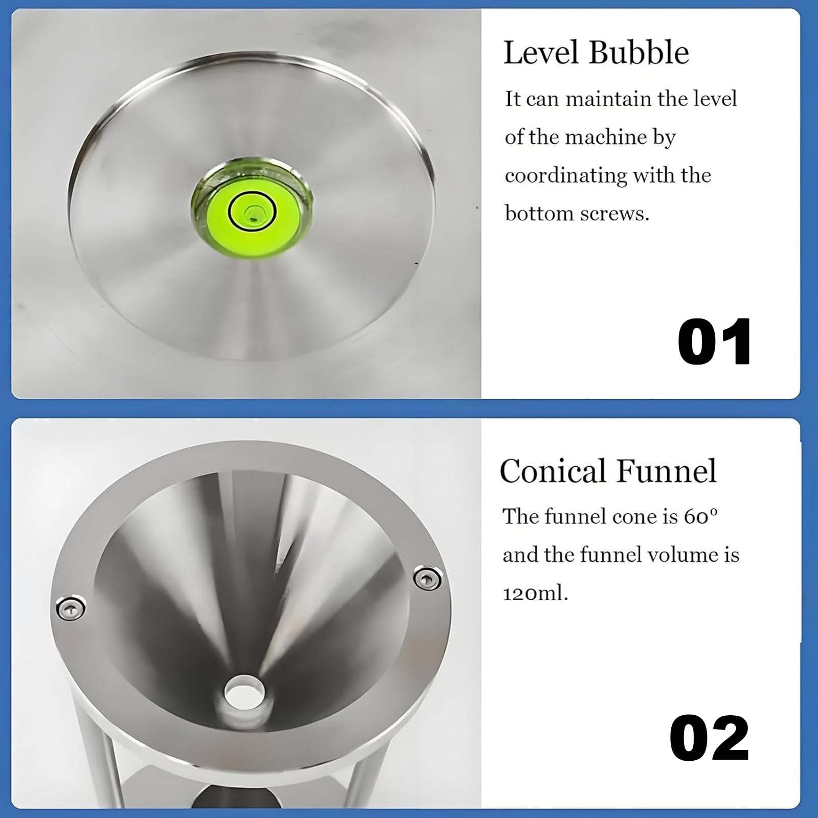 This Bulk Density Tester - Stainless Steel Powder Apparatus for Laboratory Testing - Easy to Clean Professional Kit for Chemical Powder and Granule Particles