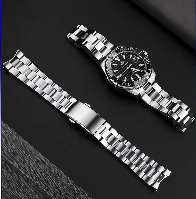 London Craftwork Stainless Steel Sport Bracelet for Tag Heuer Aquaracer 300 Series WAY211 WAY111A, 20.5mm, Stainless Steel, No Gemstone