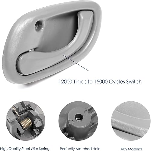 Miniatura 3 de 4 manijas interiores de puerta para Chevy Tracker 1999 2000 2001 2002 2003 2004, Suzuki Vitara 99-05 Suzuki Grand Vitara 95-02 Suzuki Esteem, gris