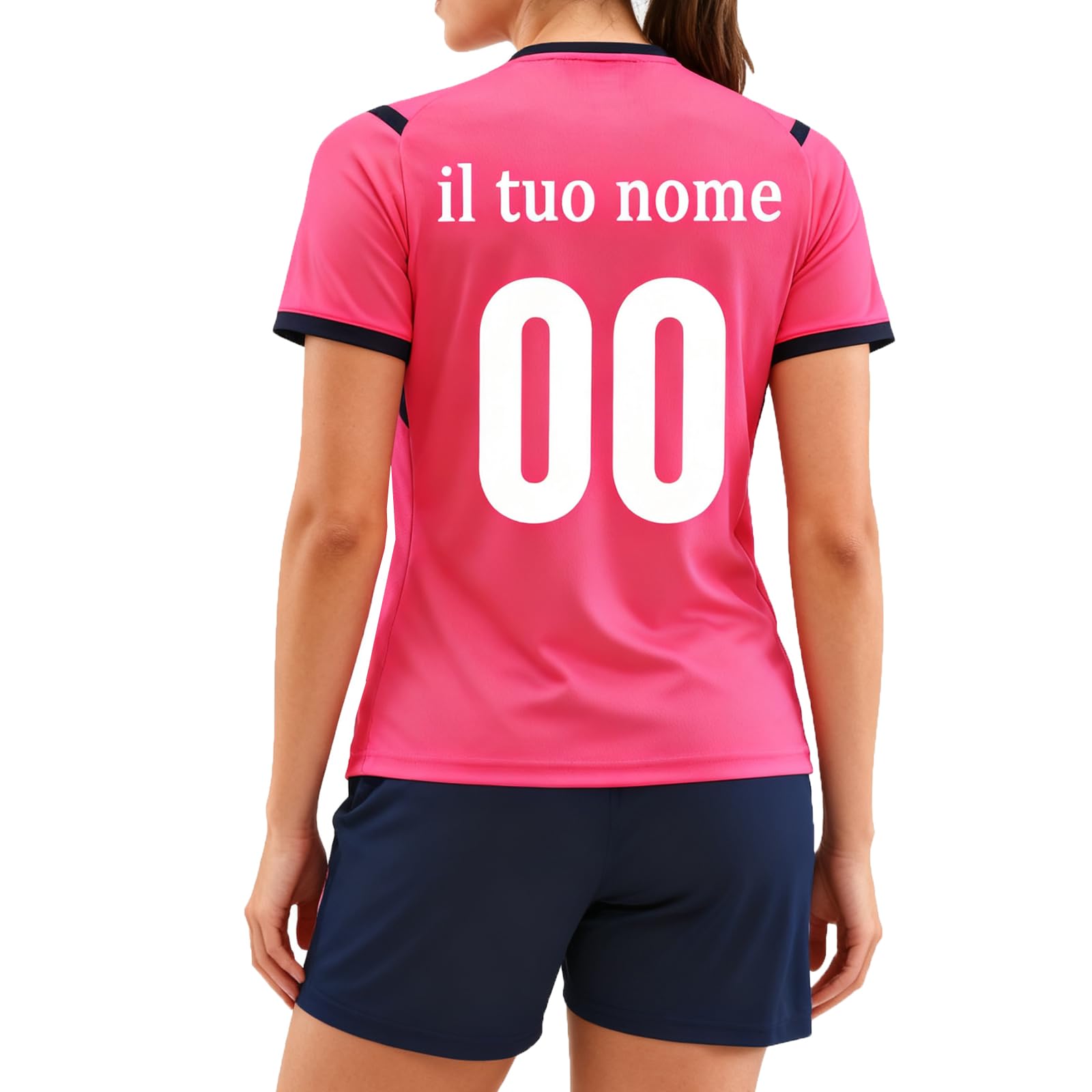Set da Calcio Rosa Personalizzabili, Maglie da Calcio Personalizzate per Adulti e Bambini, Regali Personalizzati