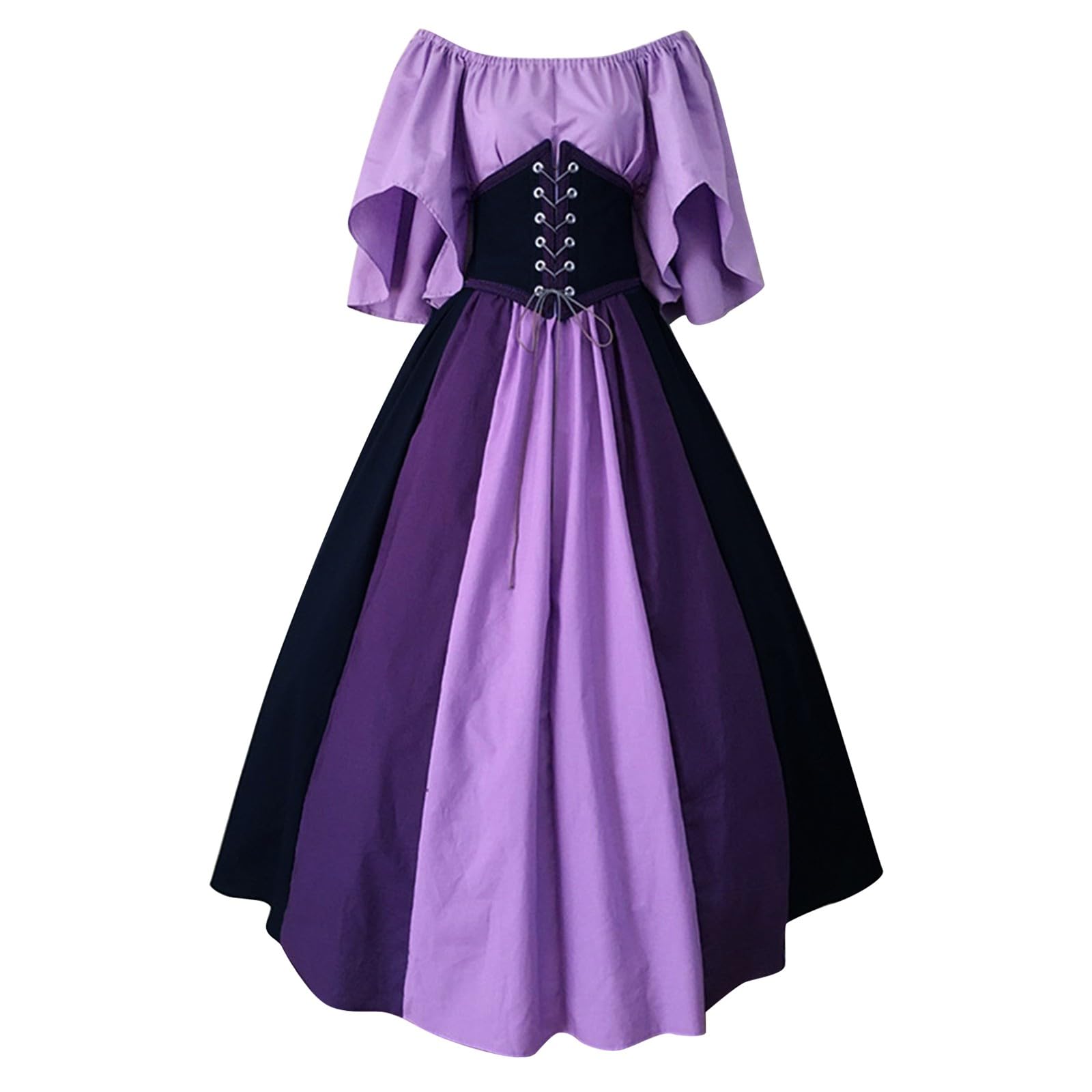 Robe de soirée formelle longue violette en taille XL rétro - 4