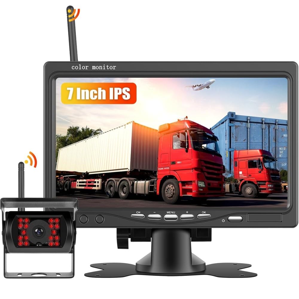 Rückfahrkamera-Set mit 7"-LCD-1080P Monitor & Weitwinkel