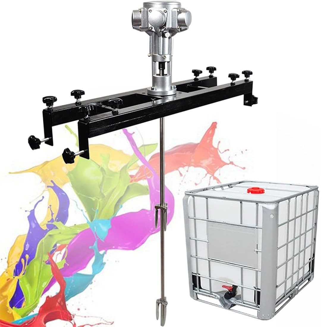 YNBSHGAA 1 Ton Pneumatic Air Agitator for IBC Tanks, 1000L Barrel Drum Mixer Machine, Paint Stirring Tool for Coating, Ink, Glue - Large Cylinder,Largefivecylinder