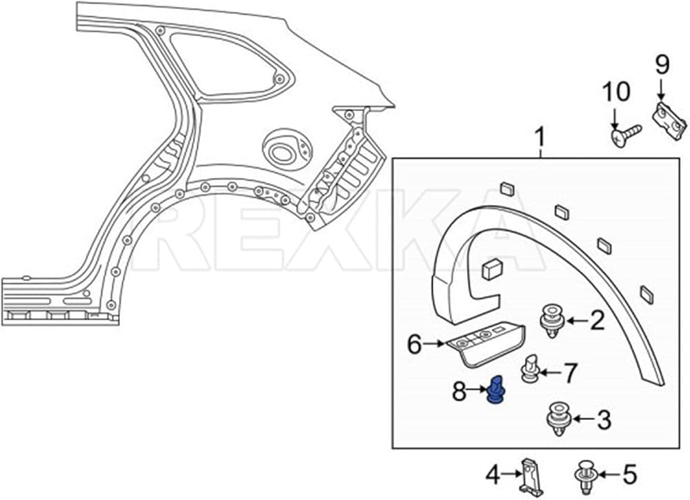 あページ Amazon.com: Rexka 20pcs Rocker Panel Molding Clip for Mazda KD53