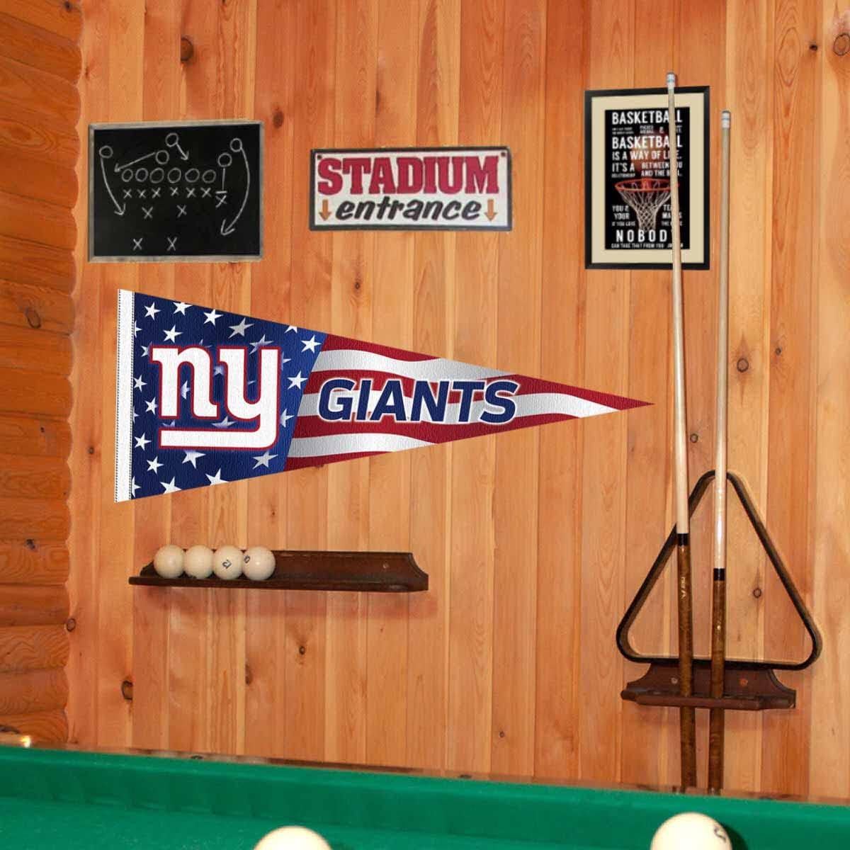 New York Giants Nation USA Americana Stars and Stripes Pennant Banner Flag