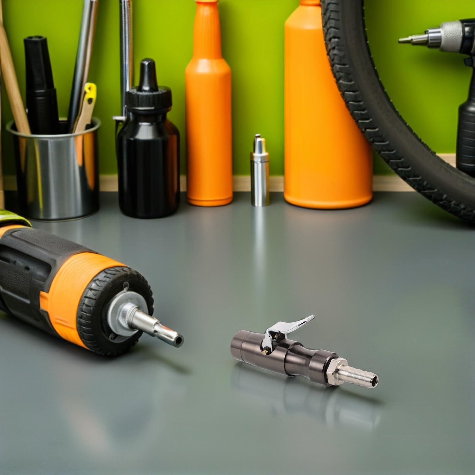 Boquilla de Inflado para Manómetro de Presión de Aire Adaptador de Bloqueo para Neumáticos Material Resistente Negro Compatible Compresores Uso en Coches y Motocicletas 1