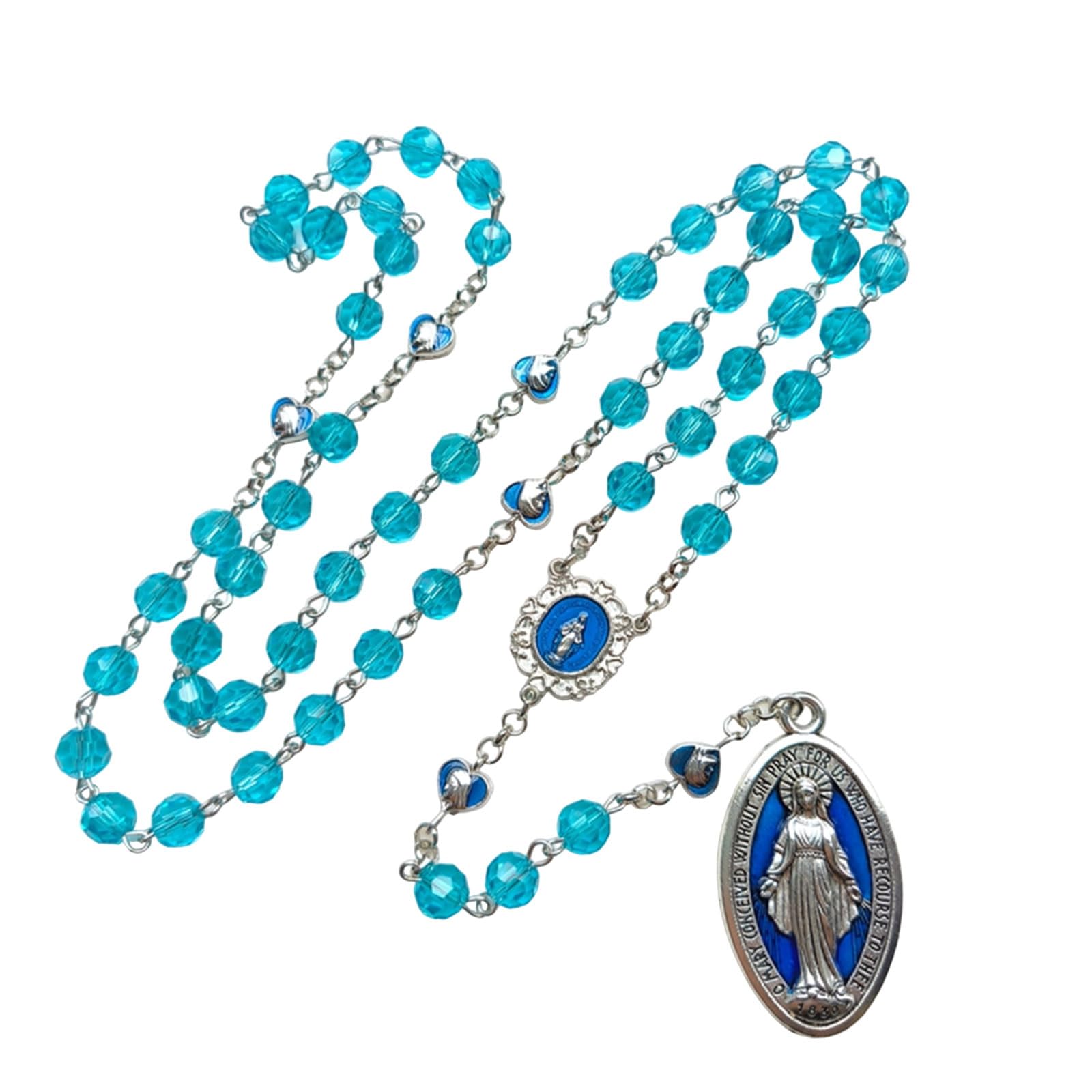 PANGBOER Catholic Prayer Rosarys Necklaces Colorful Beaded Necklaces Rosarys Perfect for Daily Wear 78cmPerimeter Weaving