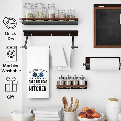 Miniatura 5 de RZHV Toalla de cocina con texto en inglés "If You Can't Take The Heat Stay Out of the Kitchen", divertida toalla de platos de pickleball regalo para