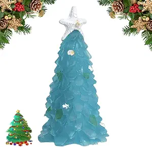 Sea Glass Christmas Tree, Beautiful Sea Glass Christmas Tree,Party Birthday Gift, Home Decor, Collectible Figurines Christmas Tree