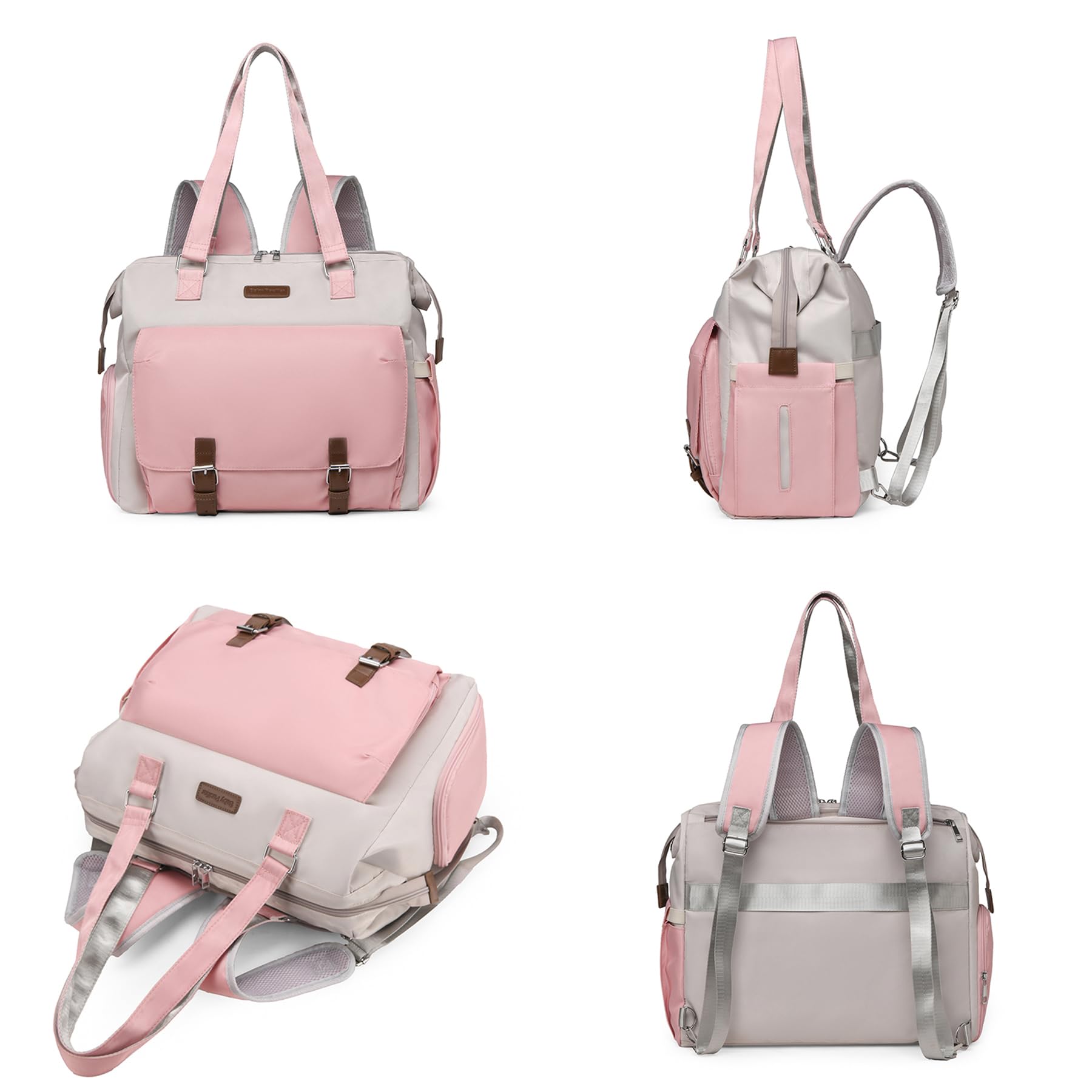 Fexkean Borsa fasciatoio con per fasciatoio,Borsa a tracolla multifunzione impermeabile pannolini da viaggio per mamma e papà,Tracolla Regolabile Zaino Cambio