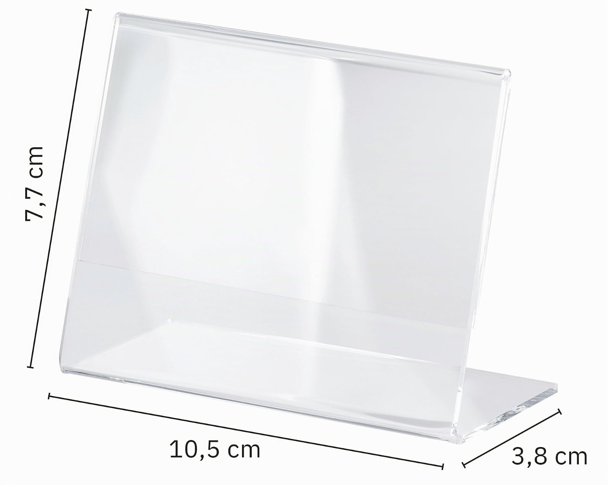 SIGEL TA217 Espositore da tavolo inclinato, 7,7x10,5x3,8 cm, per A7 orizzontale,, per bancone, ristorazione, ufficio, matrimonio, etc, resistente ai raggi UV, acrilico, trasparente, 10 pezzi