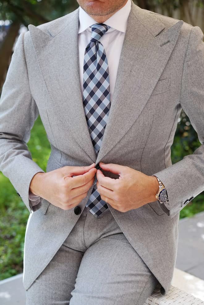 Image of HISDERN Mens Ties Solid Color Tie and Pocket Square Set Classic Woven Formal Neckties & Handkerchief Wedding Party