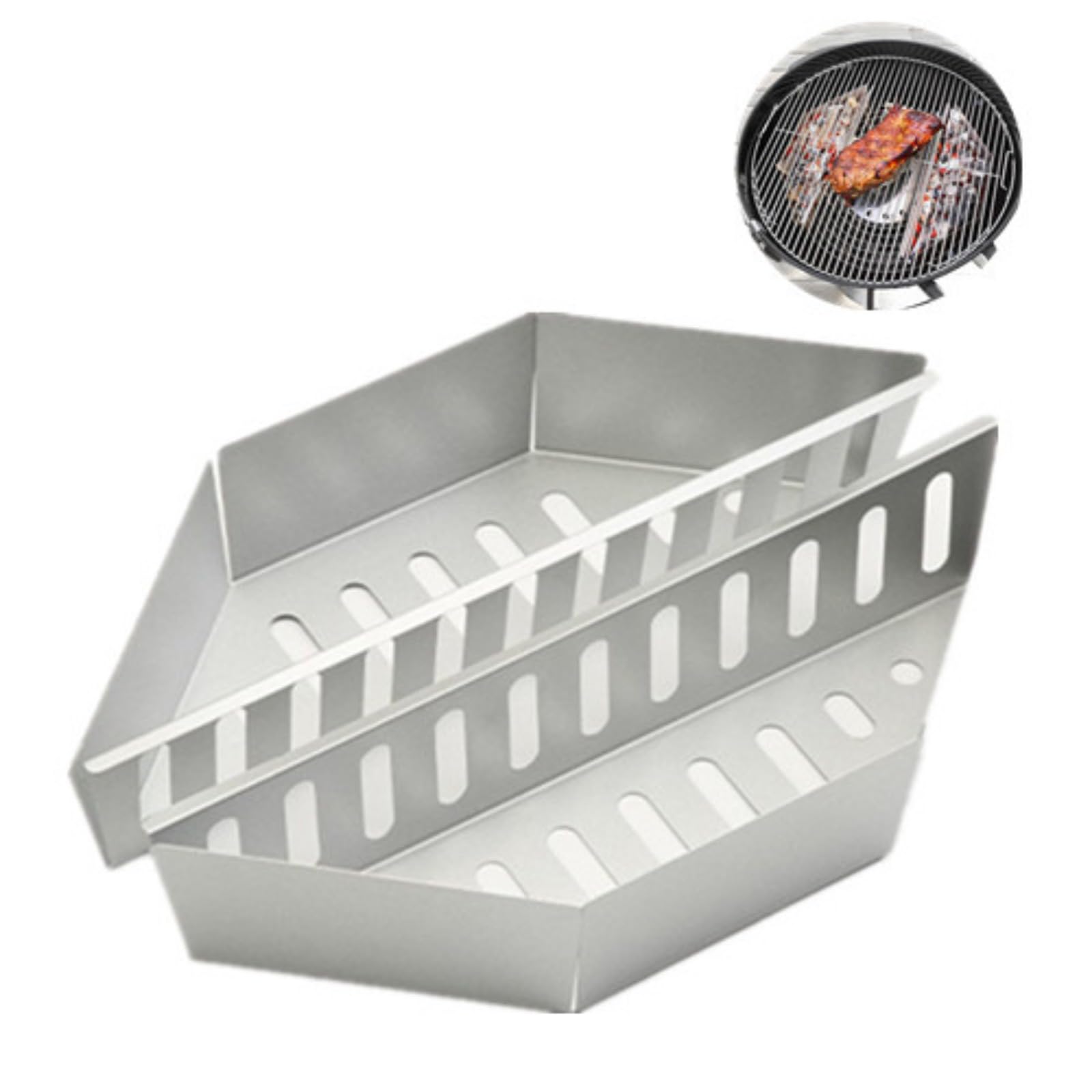 Generico Cestino per Carbone per Barbecue da 2 Pezzi Cestino per Grigliata di gamberetti Contenitore per Carbone Porta-Carburante per Barbecue Accessori Pesanti per portabricchette