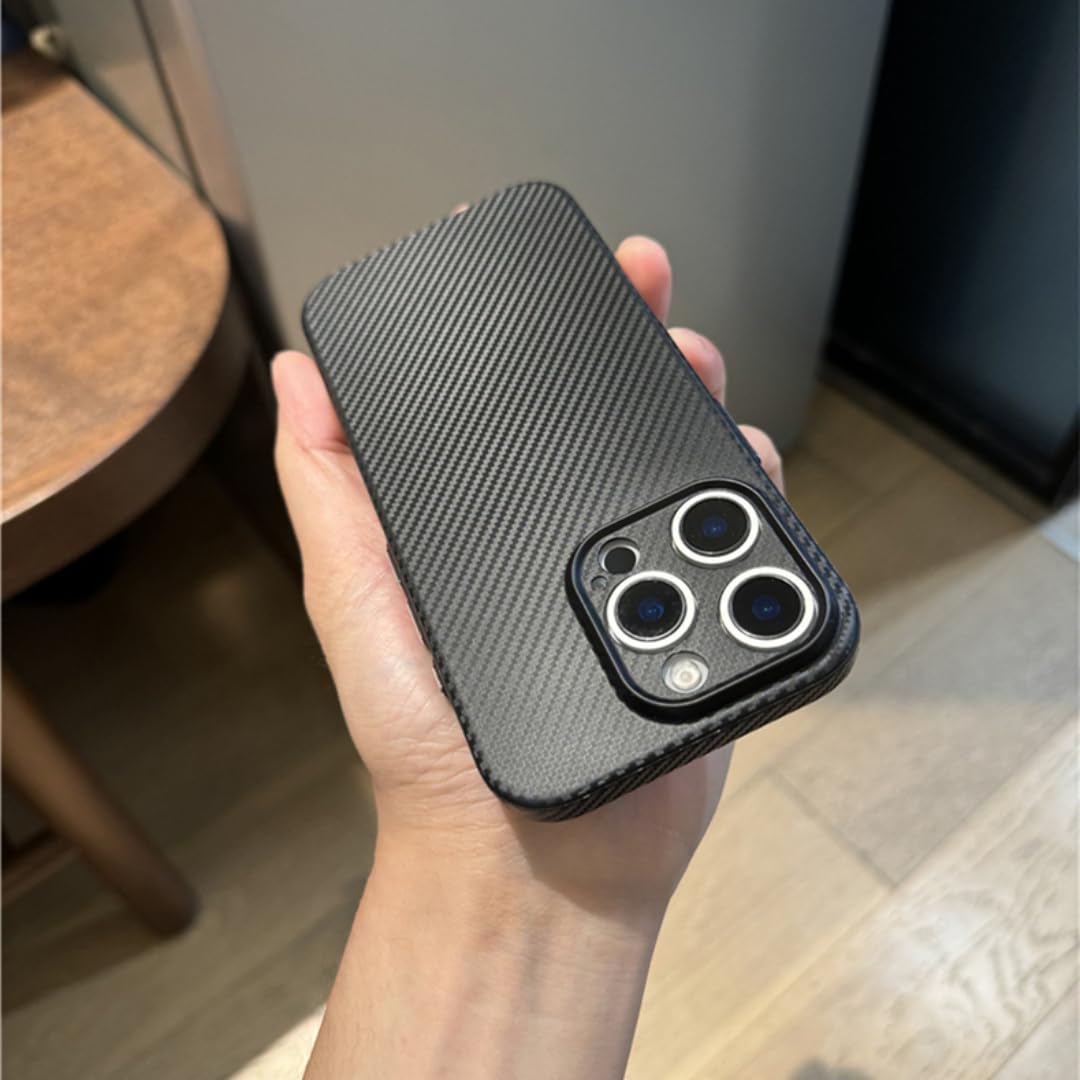 【Iphone14】超薄型カーボンファイバーレザーケース　ブラック Amazon.co.jp: JIASHM iPhone 14用 超薄型カーボンファイバー製携帯