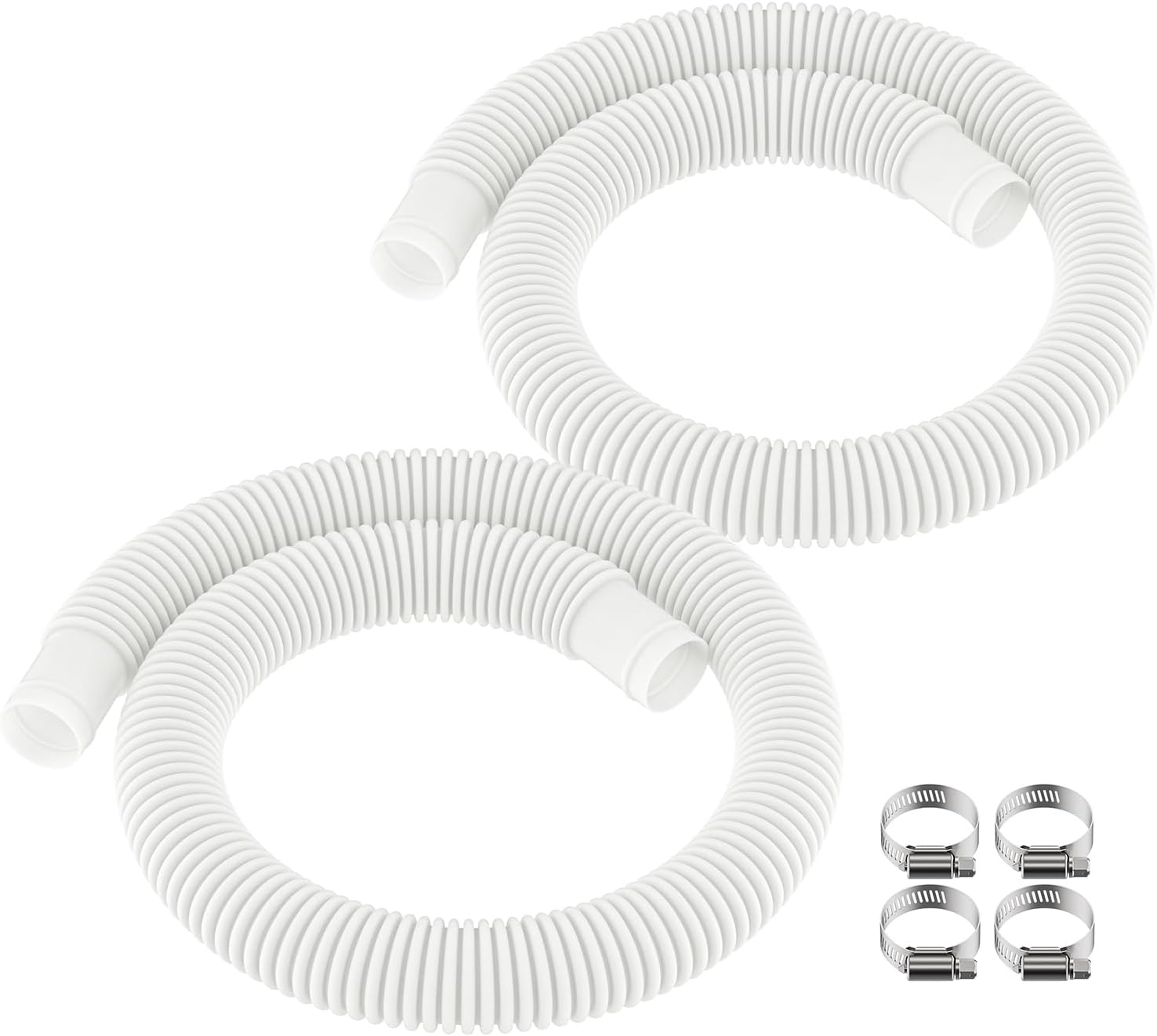 ANTOBLE 1-1/4 Inch x 3ft Pool Hoses for Intex Above Ground Pools Swimming Pool Pump Replacement Hose, Flexible Durable 1.25 inch Skimmer Filter Suction Pipes Accessories, 2 Pack