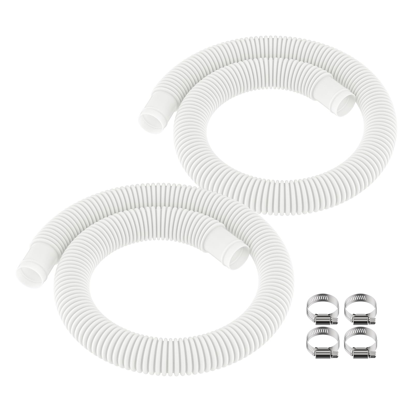 ANTOBLE 1-1/4 Inch x 3ft Pool Hoses for Intex Above Ground Pools Swimming Pool Pump Replacement Hose, Flexible Durable 1.25 inch Skimmer Filter Suction Pipes Accessories, 2 Pack