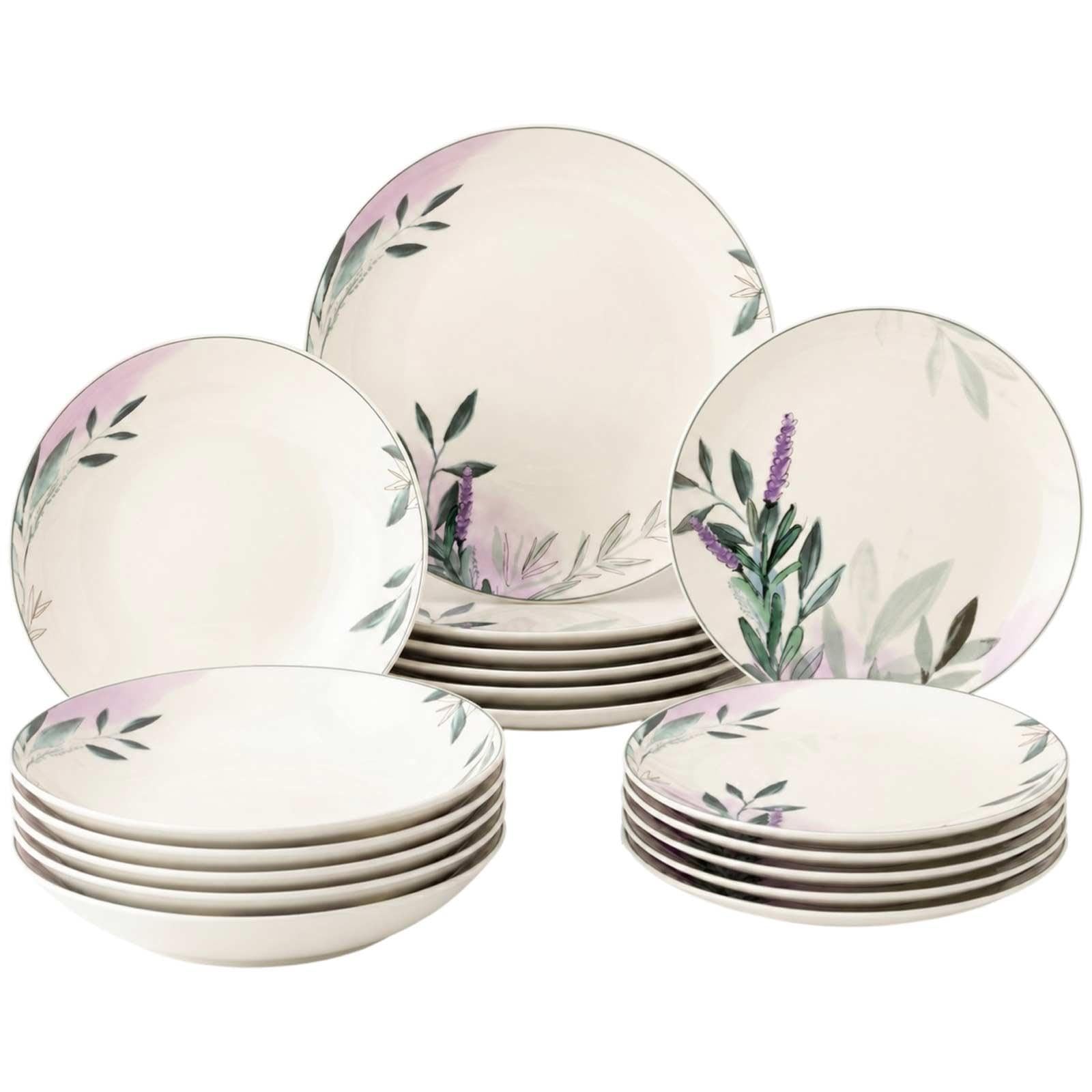Seltmann Weiden Savona Provence Teller-Set 18-teilig, Cremeweiß