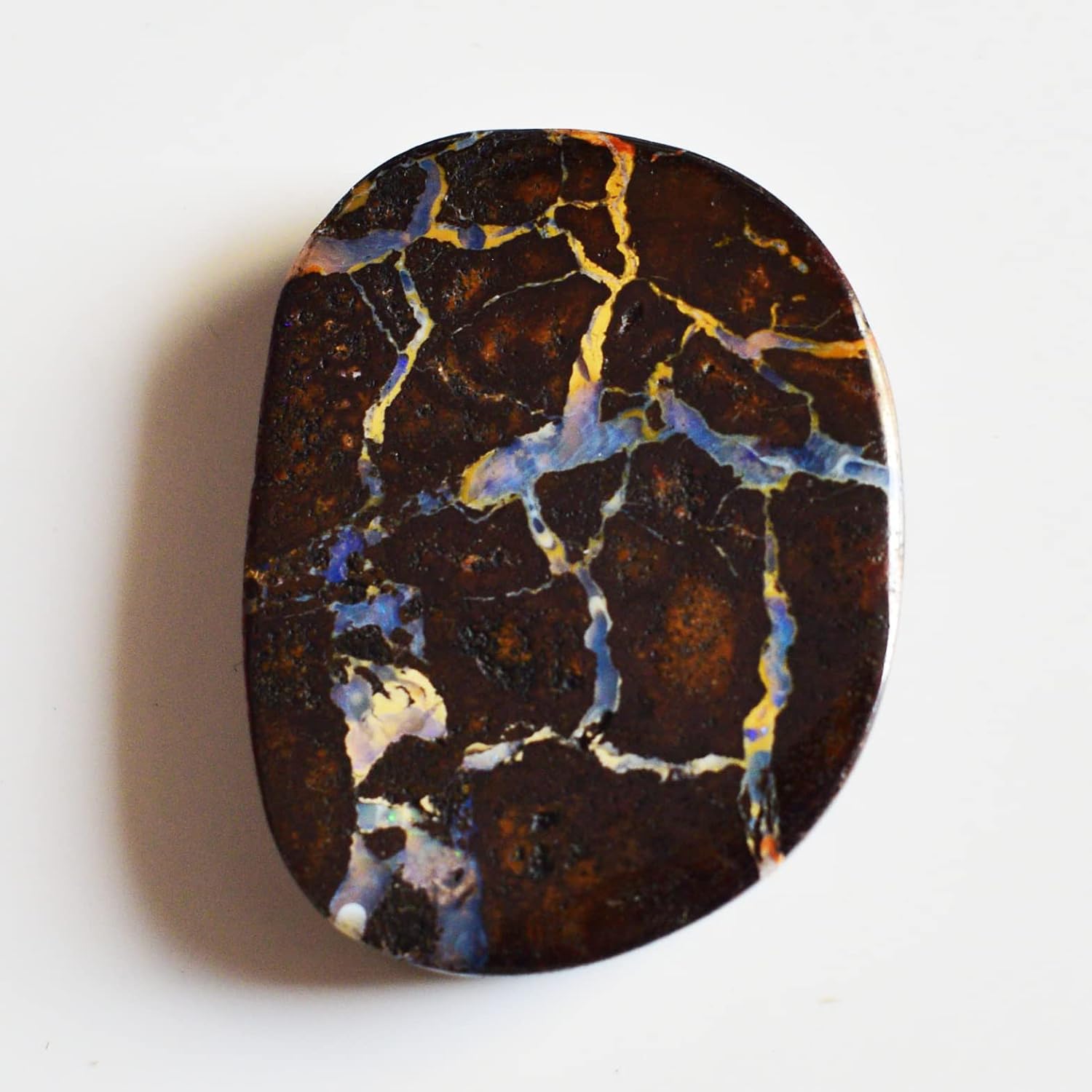 Natural Multicolor Boulder Opal 66 Ct Fancy Cabochon Loose Gemstone Single Stone for Ring Pendant Necklace Making DIY Craft Jewelry 38x29x6 mm image 3