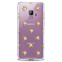 Vista 7 de Funda compatible con Samsung S24 S23 FE S22 Plus S21 Ultra S20+ S10 Note 20 S10e S9 Monkey Awesome Cute Kawaii Feminine Girls Design Print Clear