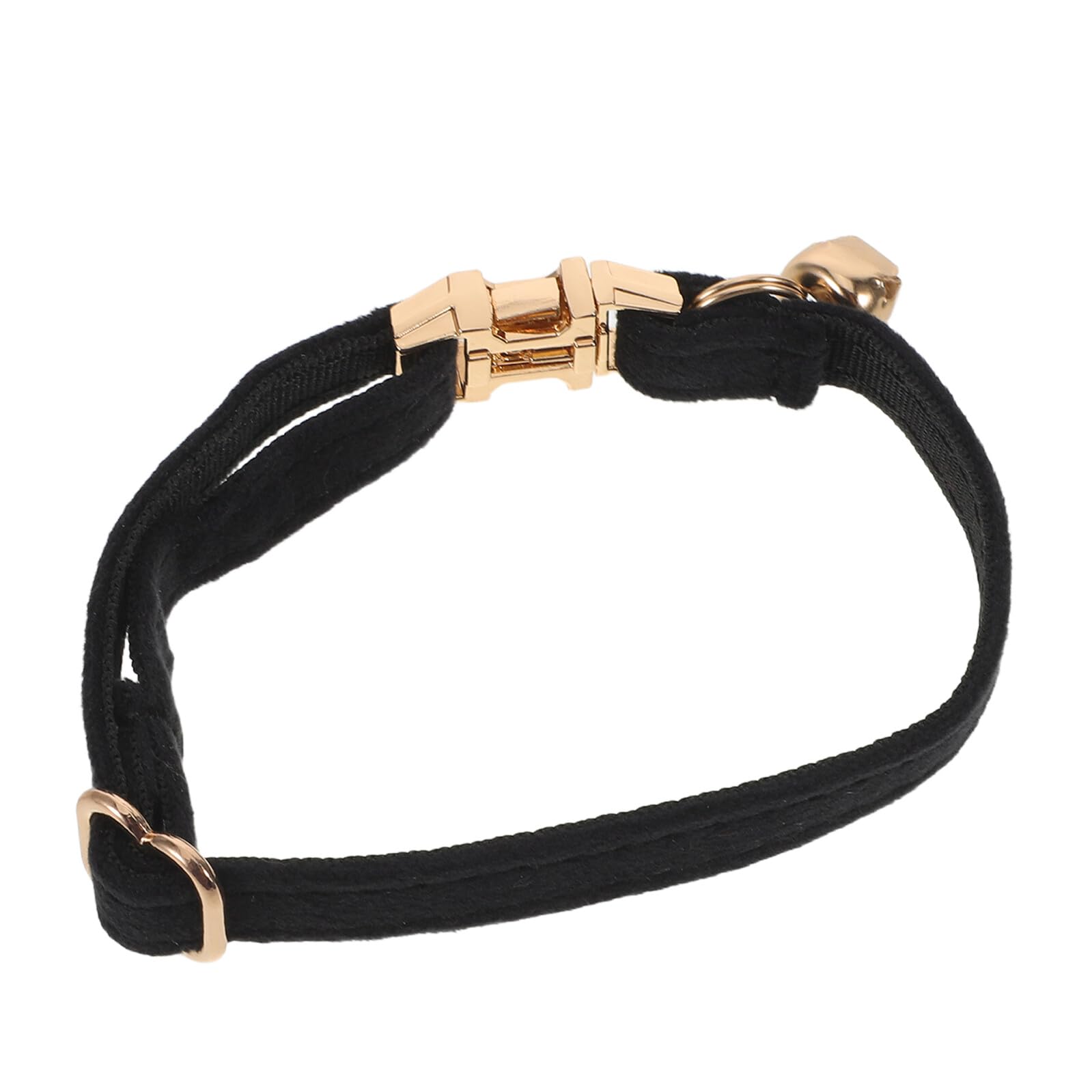 Milisten Collier pour Chat Velours Doux avec Grelot Boucle Réglable Dorée Accessoire Élégant pour Petits Chats Femelles et Mariages Collier Intérieur Chic