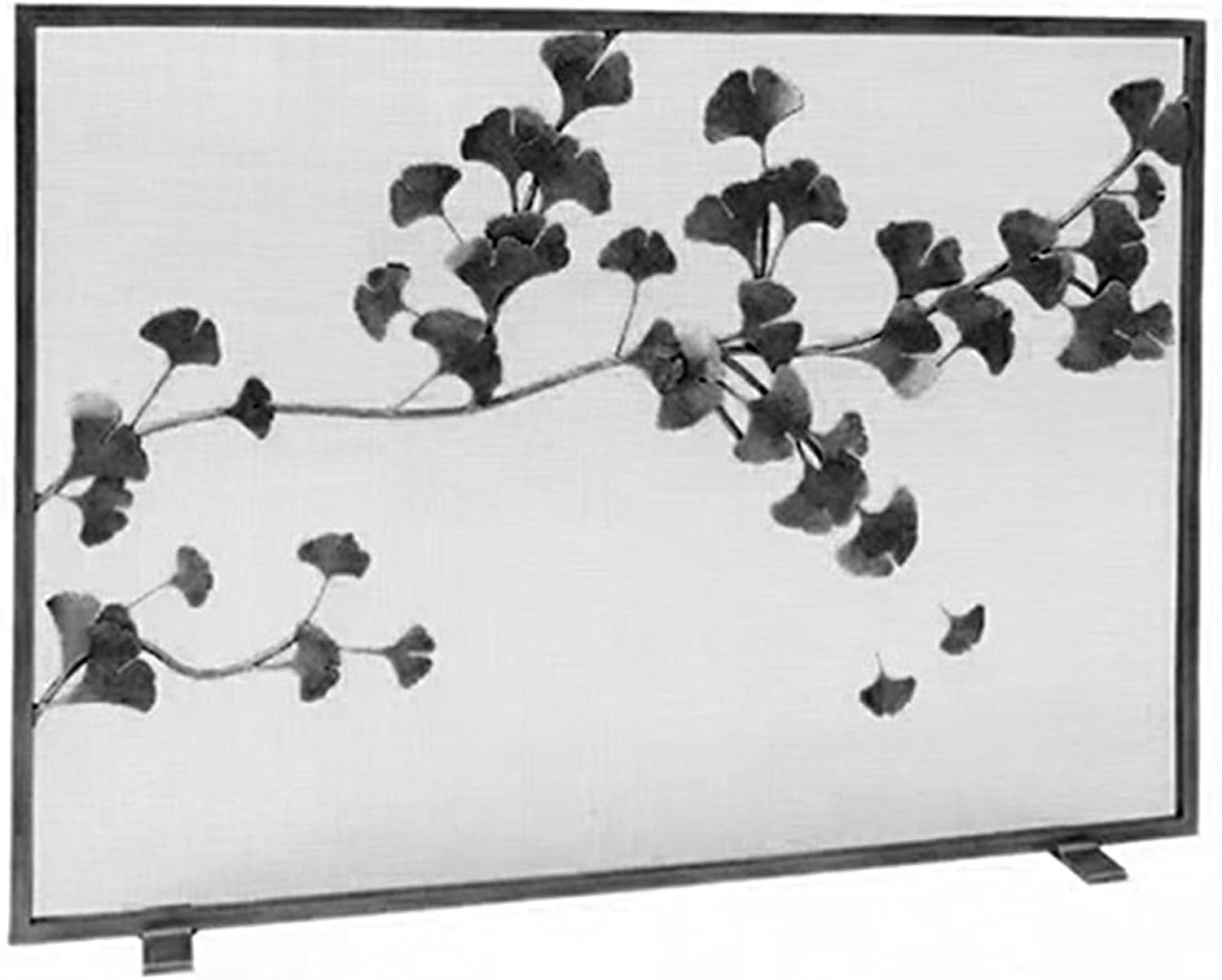 Single Panel Fireplace Screen 39.4" W x 28.7" H, Wrought Iron Spark Guard for Living Room, Metal Fire Shield, Black, Ideal for Flame Protection & Home Decor