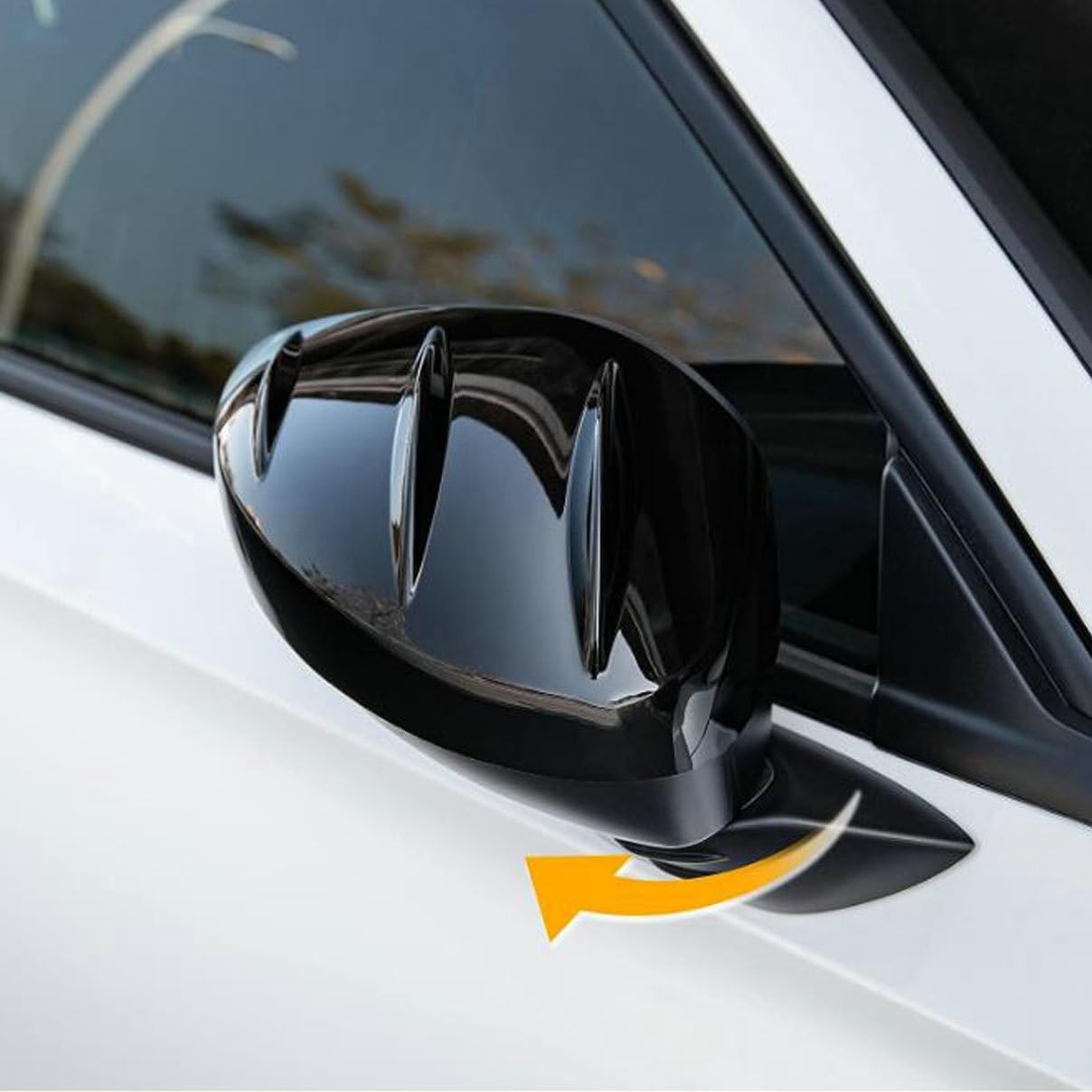 2PCS Rear View Side Mirror Cover Door Side Mirror Cover Cap Compatible with Honda Civic 2022 2023 11th Gen Civic W/O Light (Glossy Black)