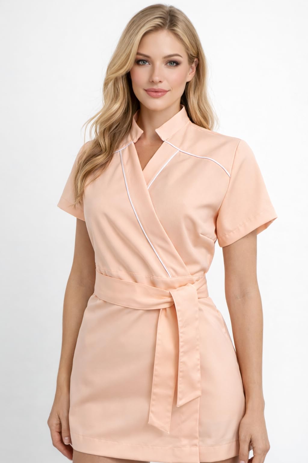 ART. PRS01 Kimono Paris Divisa Professionale Estetista e Parrucchiere – Premium Luxury, Tessuto Elasticizzato No Stiro, Resistente ai Lavaggi