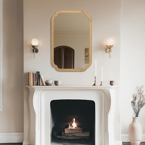 Vista 199 de WallBeyond Espejos de baño de madera para montar en la pared, espejos de pared con marco de madera rústica de 16 x 20 pulgadas, espejos de pared