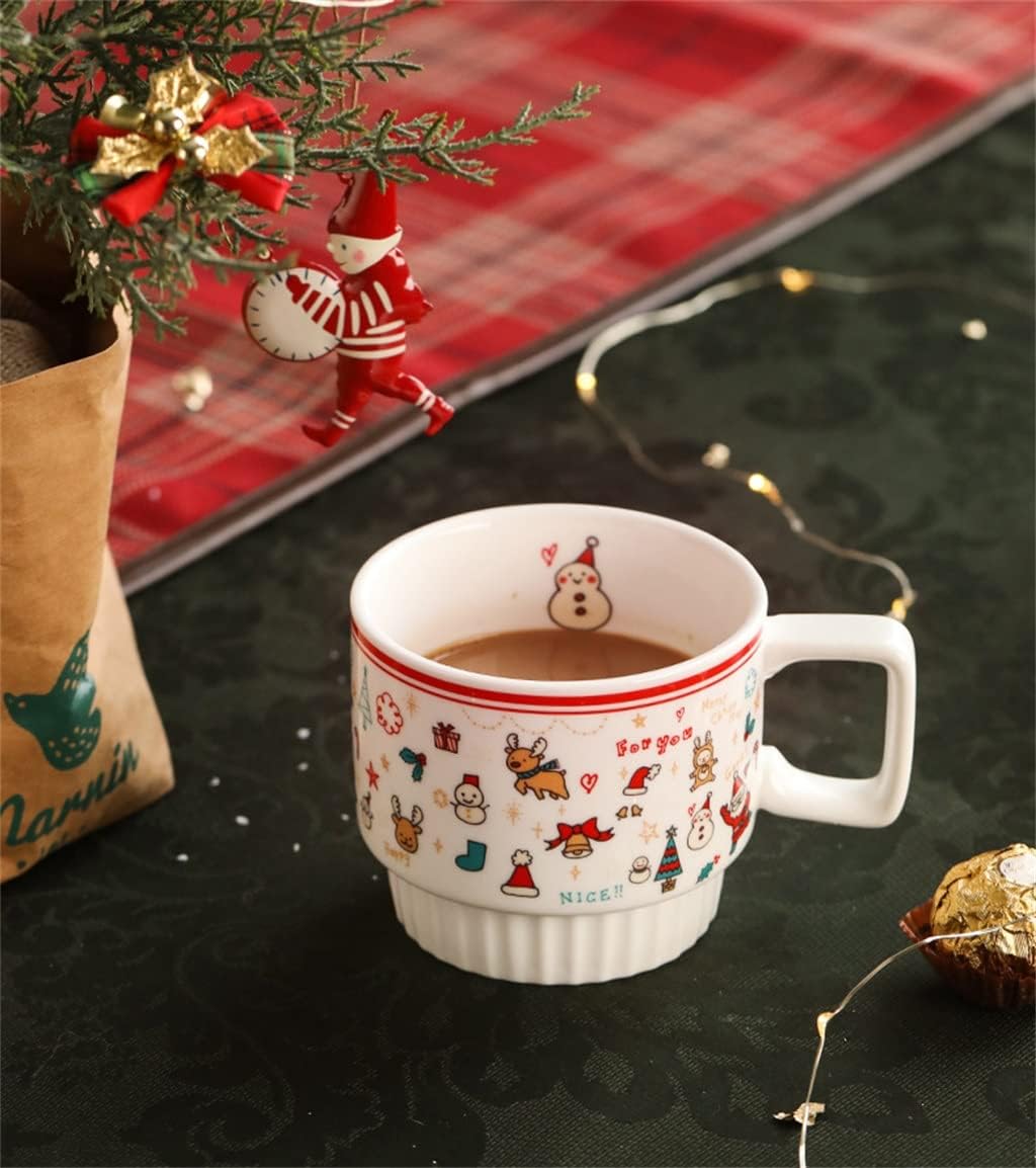 Christmas Mug With The Same Ceramic Household Exquisite Coffee Cup Drinking Couple(D)