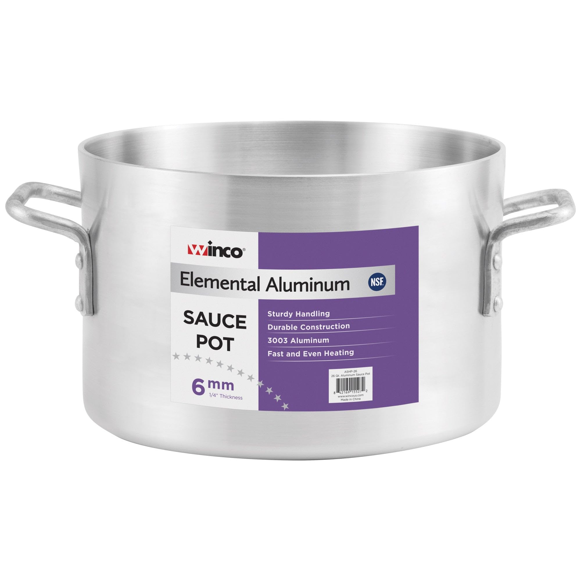 Casserole aluminium 6 mm ASHP-20 la haute résistance de 20 litres
