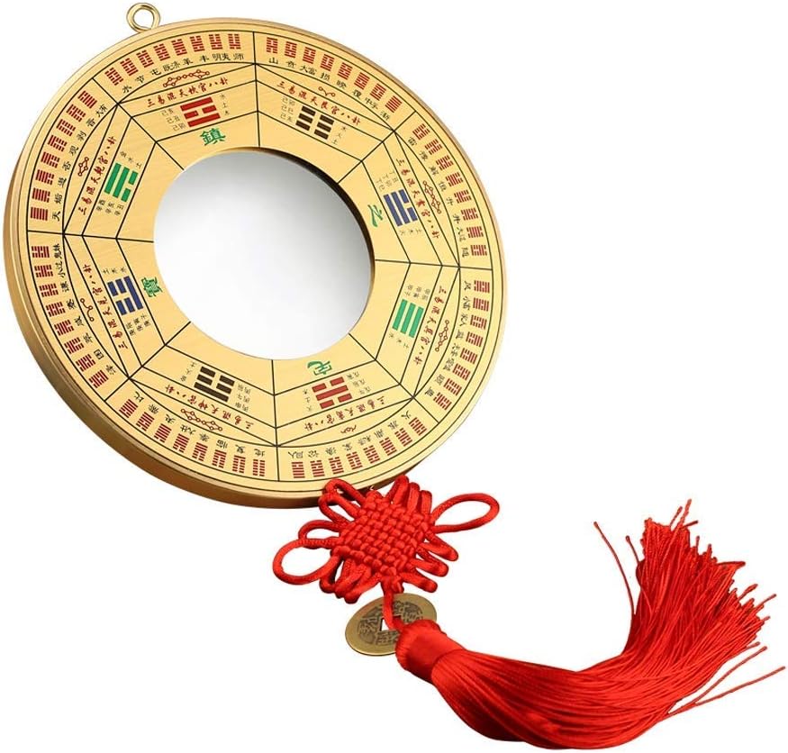 Feng Shui Statue/Lucky Ornaments Traditional Chinese Feng Shui Convex Eight Altar Mirror concave Eight Mountain Mirror Bronze Mirror Door House (Convex Mirror Large)
