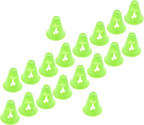 Taladros de agilidad Conos de Entrenamiento 20 Uds. Pequeños Conos de Base Plana Marcadores Deportivos Durables para Límite de Campo