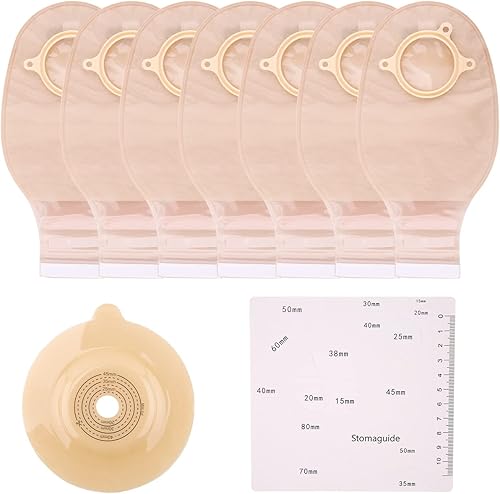 Miniatura 7 de Bolsas de colostomía, 20 piezas de suministros de ostomía de dos piezas drenables bolsa de ostomía convexa para el cuidado del estoma de ileostomía,