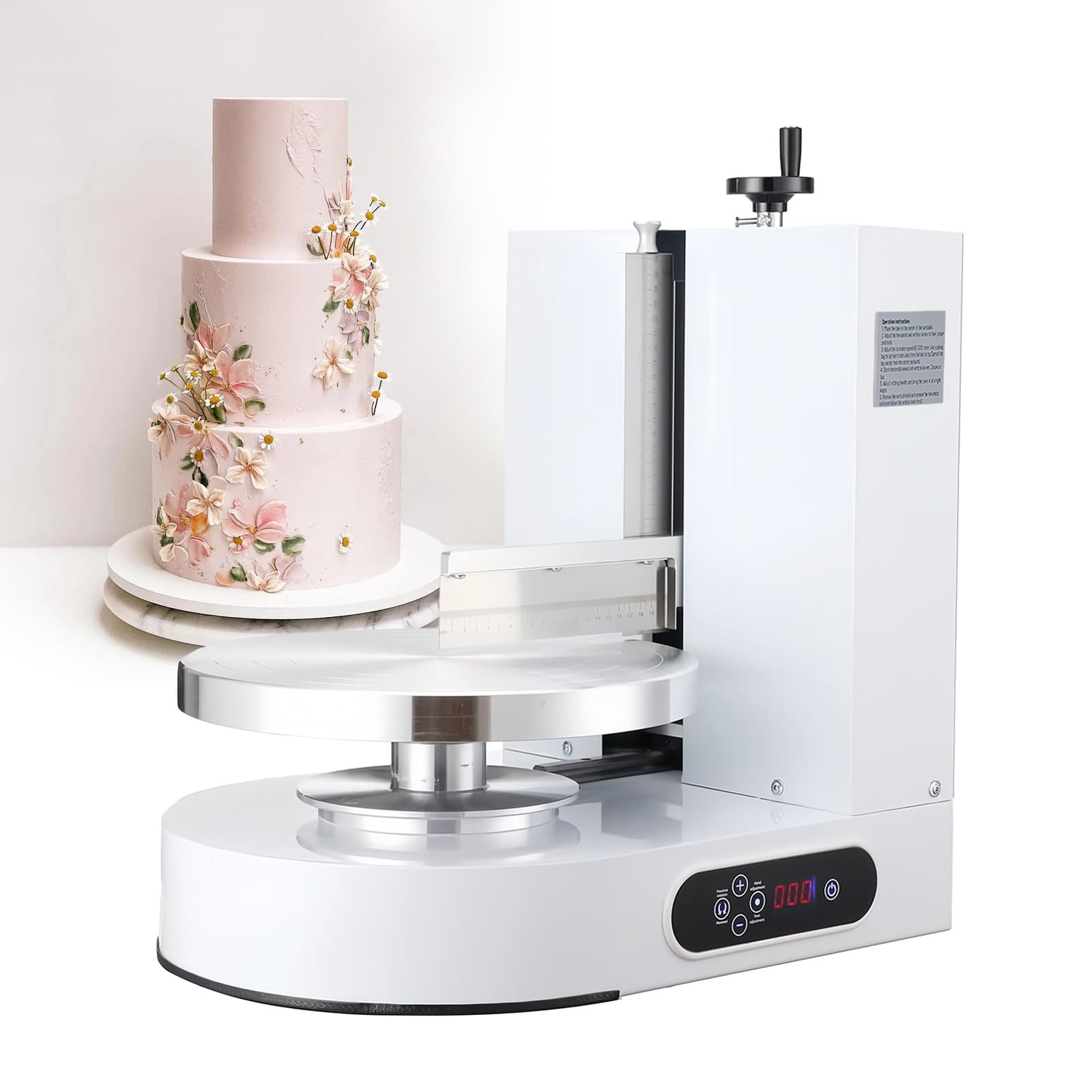 Elektrische Kuchendekorationsmaschine mit einstellbarer Drehgeschwindigkeit zum gleichmäßigen Verteilen und Beschichten von Buttercreme in professionellen Einstellungen