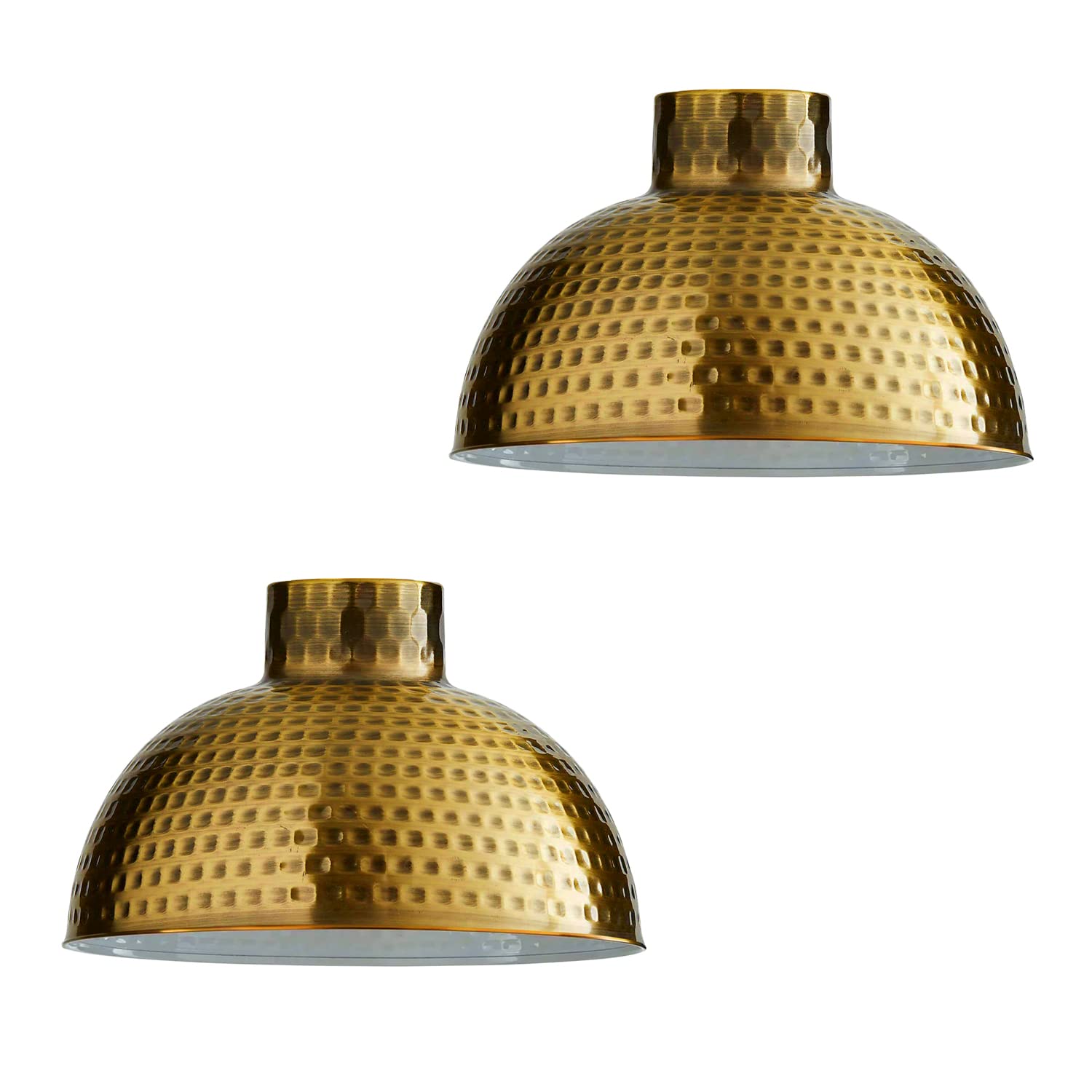 LEDSone 2 Pack 26cm Yellow Brass Metal Ceiling Lampshade