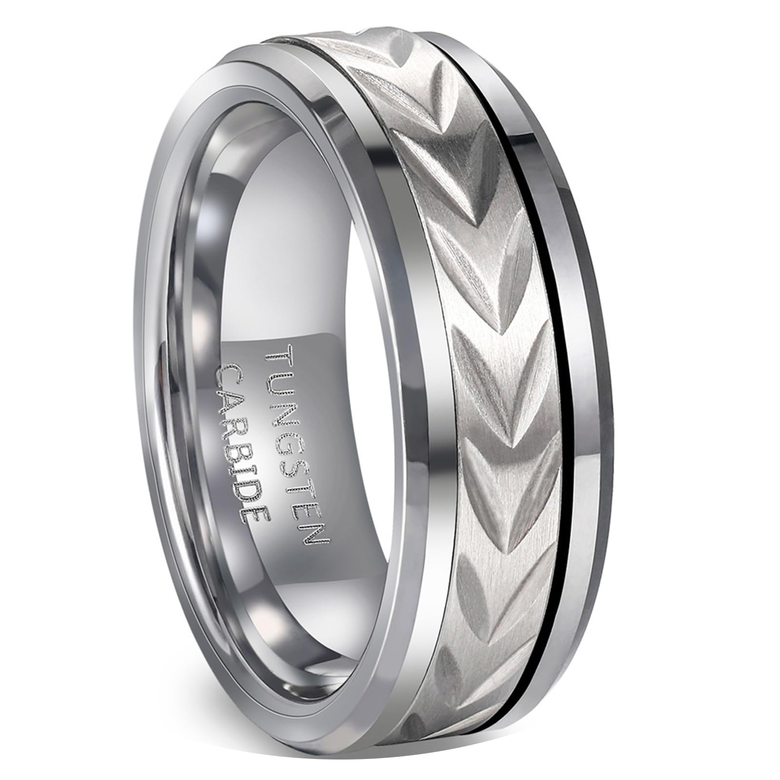 Anillo Hombre para Matrimonio 8 mm, Anillos Tungsteno Personalizado 12 a 30