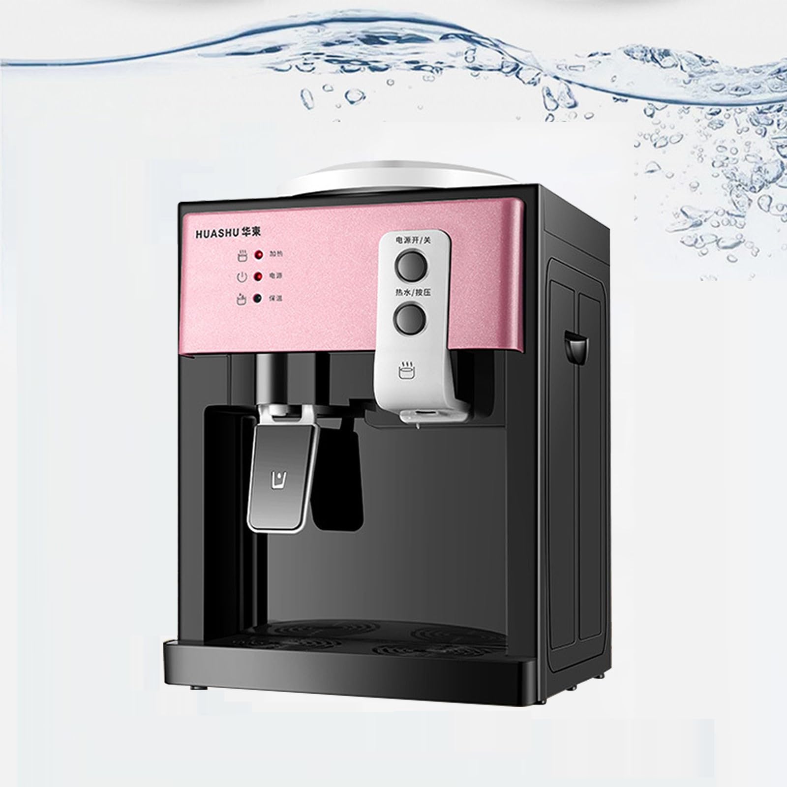 Top Loading Water Dispenser, 5 Gallon Countertop Hot & Cold Water Dispensers with 3 Temperature Indicator Lights & Removable Drip Tray, Small Desktop Water Dispenser for Home, Office