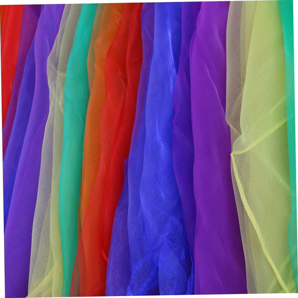 minkissy 70x70cm Candy Color Hemmed Square Scarves 6 Pack Red Green Purple Orange for Dance and Juggling Lightweight Gauze Fabric