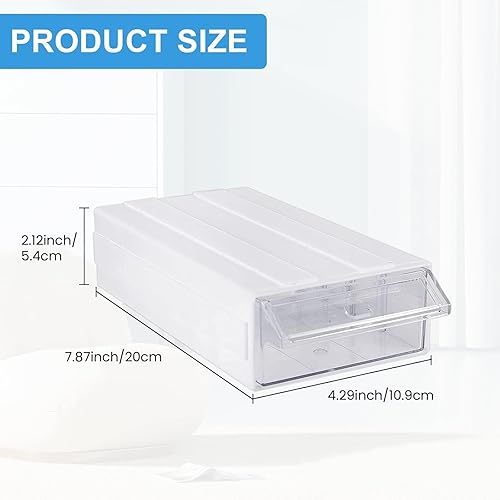 Miniatura 3 de Armario de almacenamiento apilable de 9 piezas con 18 divisores transparentes y 9 tarjetas de etiqueta, gabinete de almacenamiento apilable de