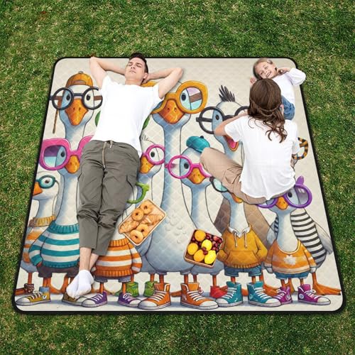 Couverture imperméable canard jaune pour pique-nique confortable - 6