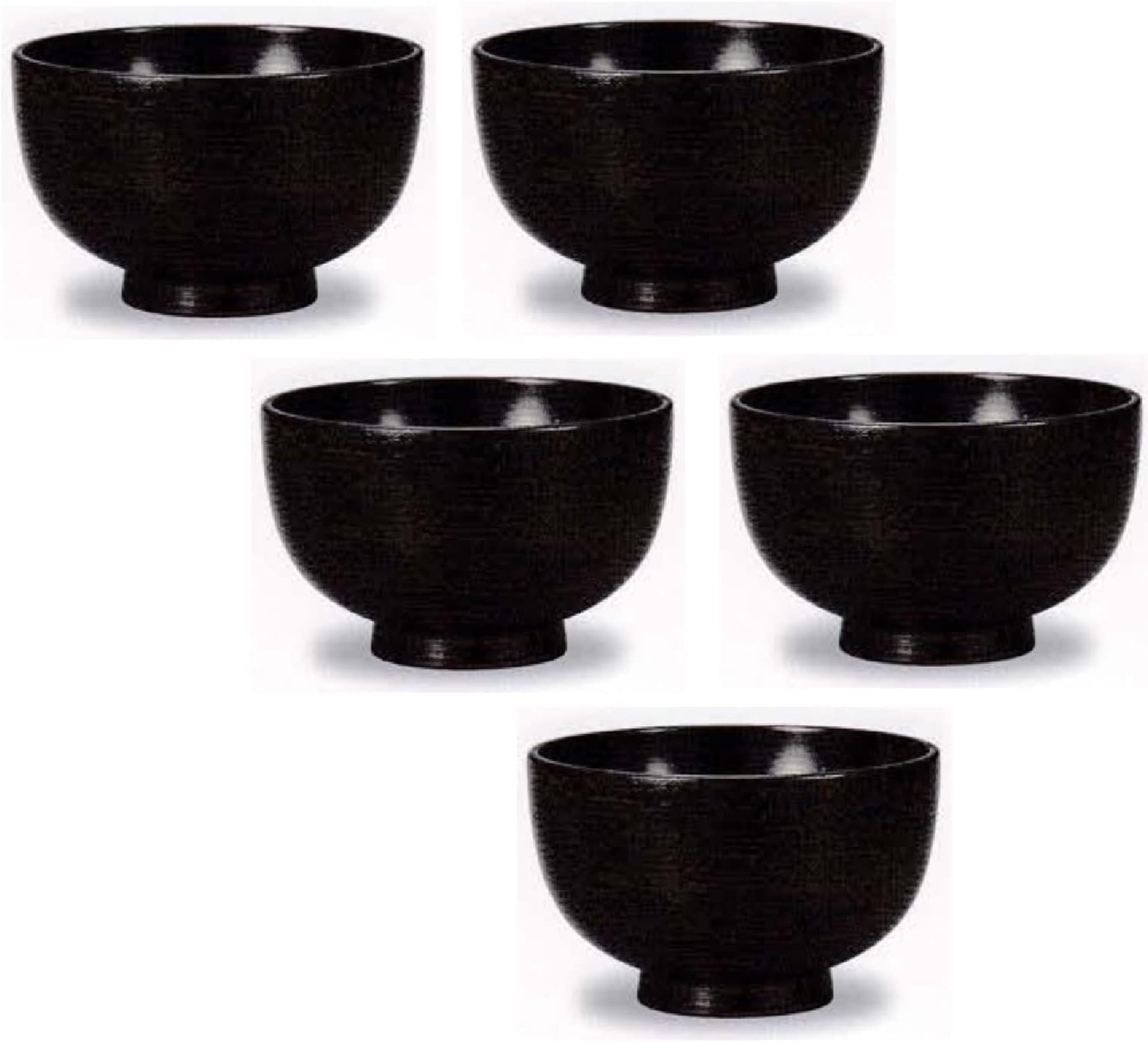 天然木漆塗 小紋伝統柄 蒔絵椀 五客 木箱入 黒塗 木製漆器 汁椀【CL65