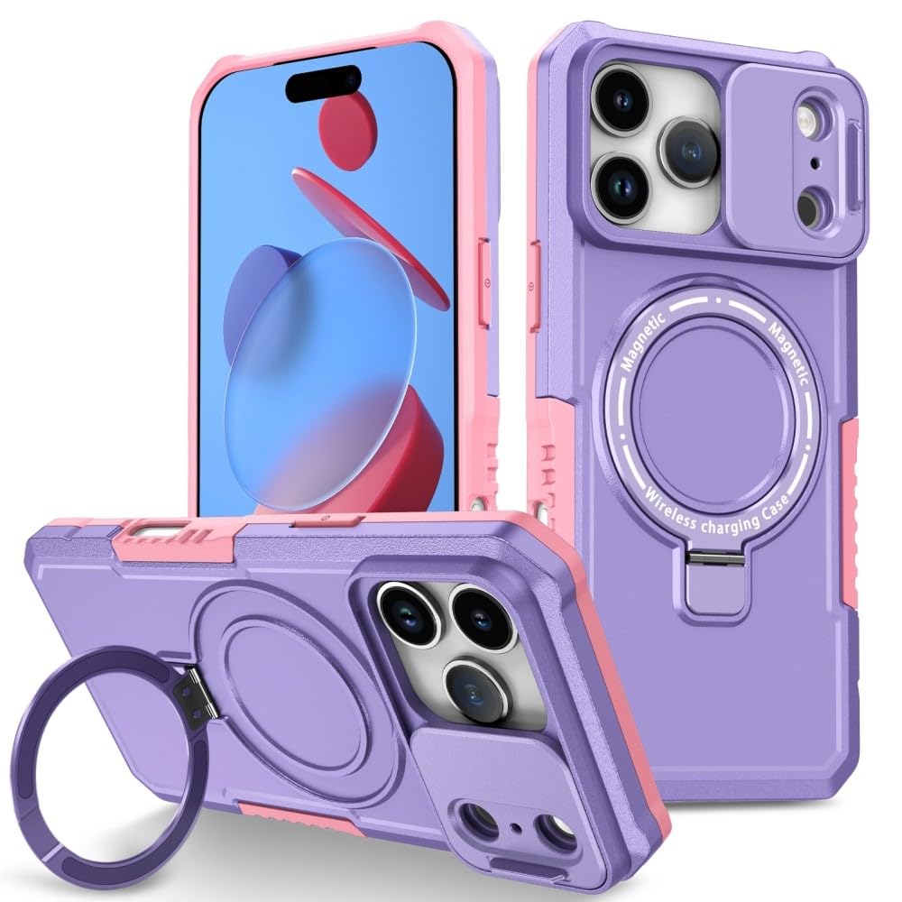Coque iPhone Air violette à support rotatif 360 silicone antichoc - 8