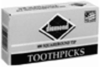 Diamond Round Toothpicks, 250-Count Boxes (Pack of 24)