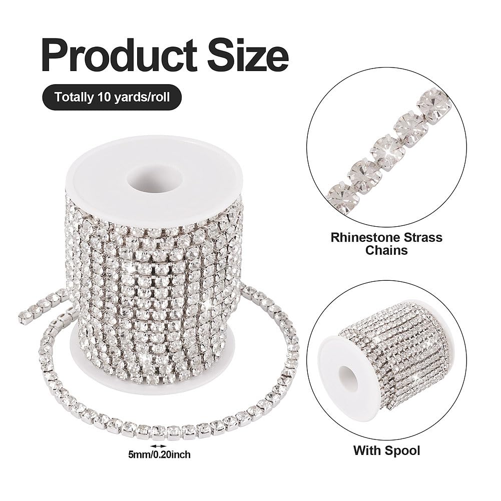 4,5 M Kristall-Strass-Kette In Silber – Fransenbesatz Für DIY, Schmuckherstellung, Hochzeitsdeko & Bastelprojekte