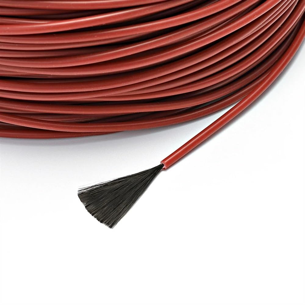 Cable calefactor de fibra de carbono de 100 m - Cable eléctrico de 12 K con resistencia de 33 ohmios/m for aplicaciones de calefacción flexibles(Red)