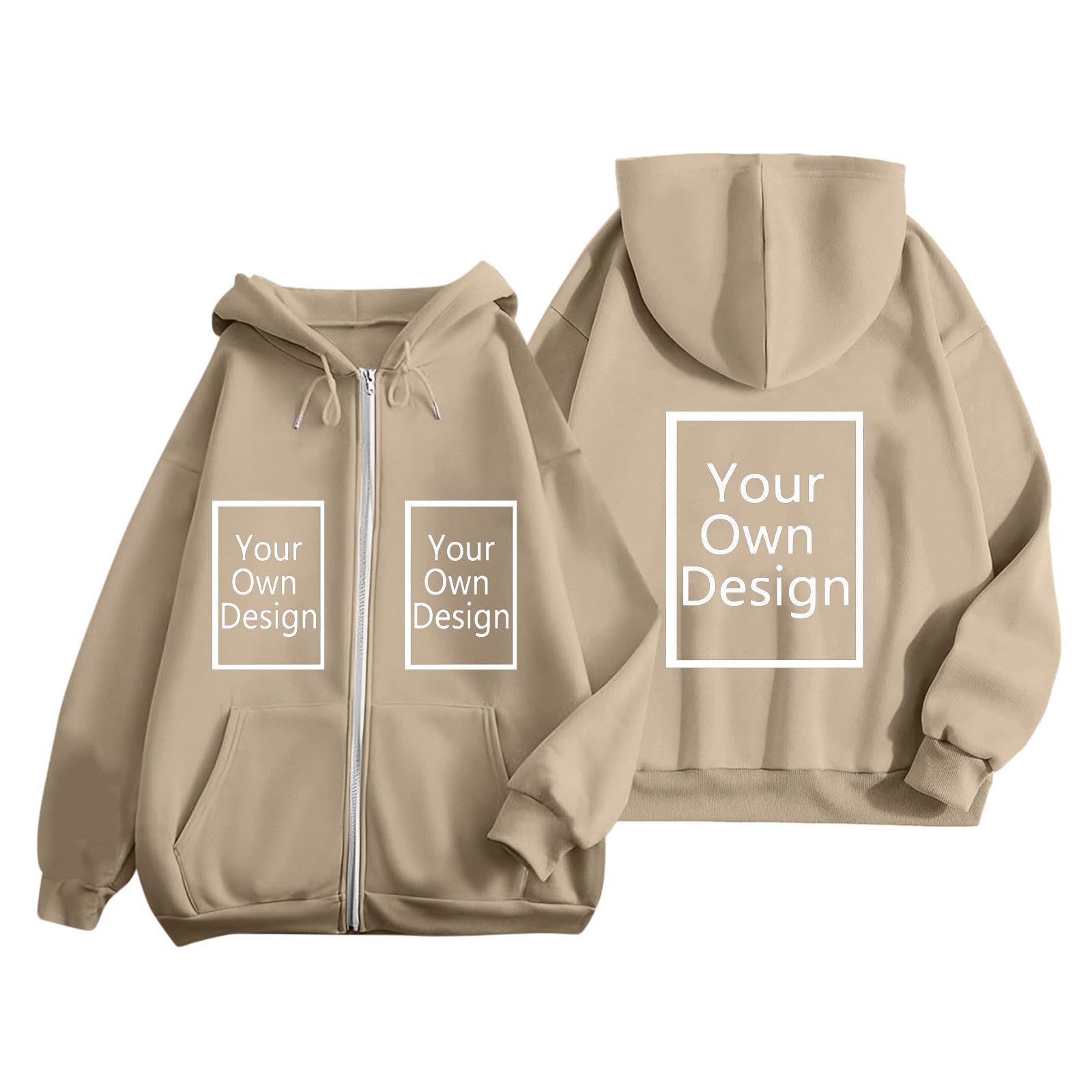 Custom Jackets Design Your Own Full Zipper Hooded Sweatshirt Custom Sweatshirt T Shirts Add Your Own Text or Picture