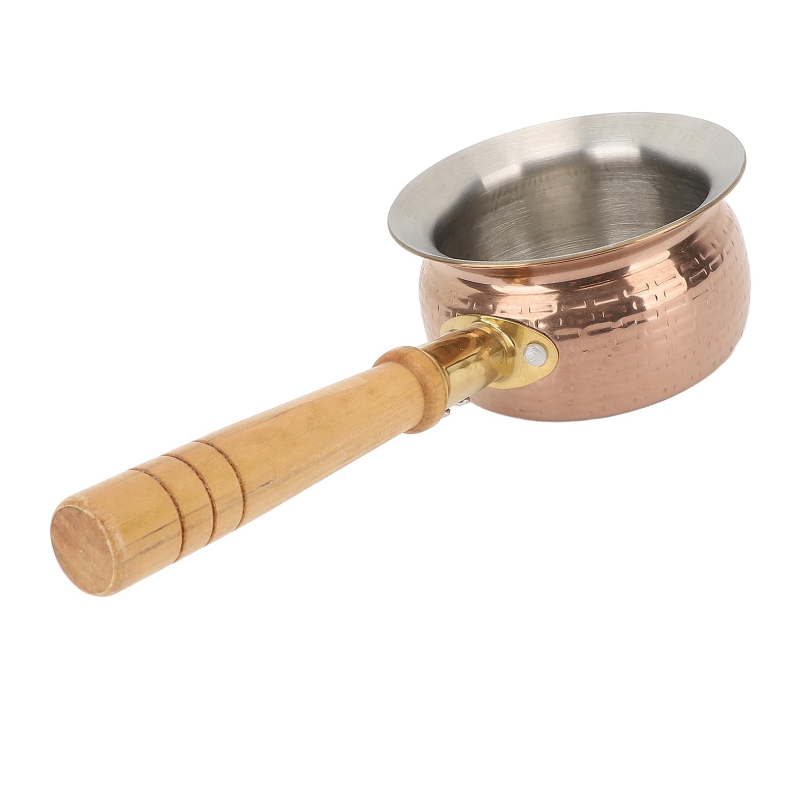 Butter Warmer Pan, Flat Bottom Multifunction 304 Stainless Steel Thickened Small Sauce Pan Easy To Heat for Coffee