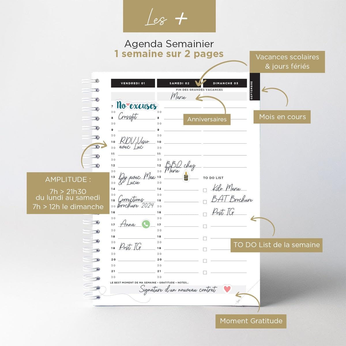 Women Warriors Agenda 2025-2026 Semainier A6 My Pocket Planner - Planificateur Hebdomadaire Année Scolaire Septembre-Août, Cahier D' Organisation Compact Avec To-Do List, Trackers, Notes | Birdy